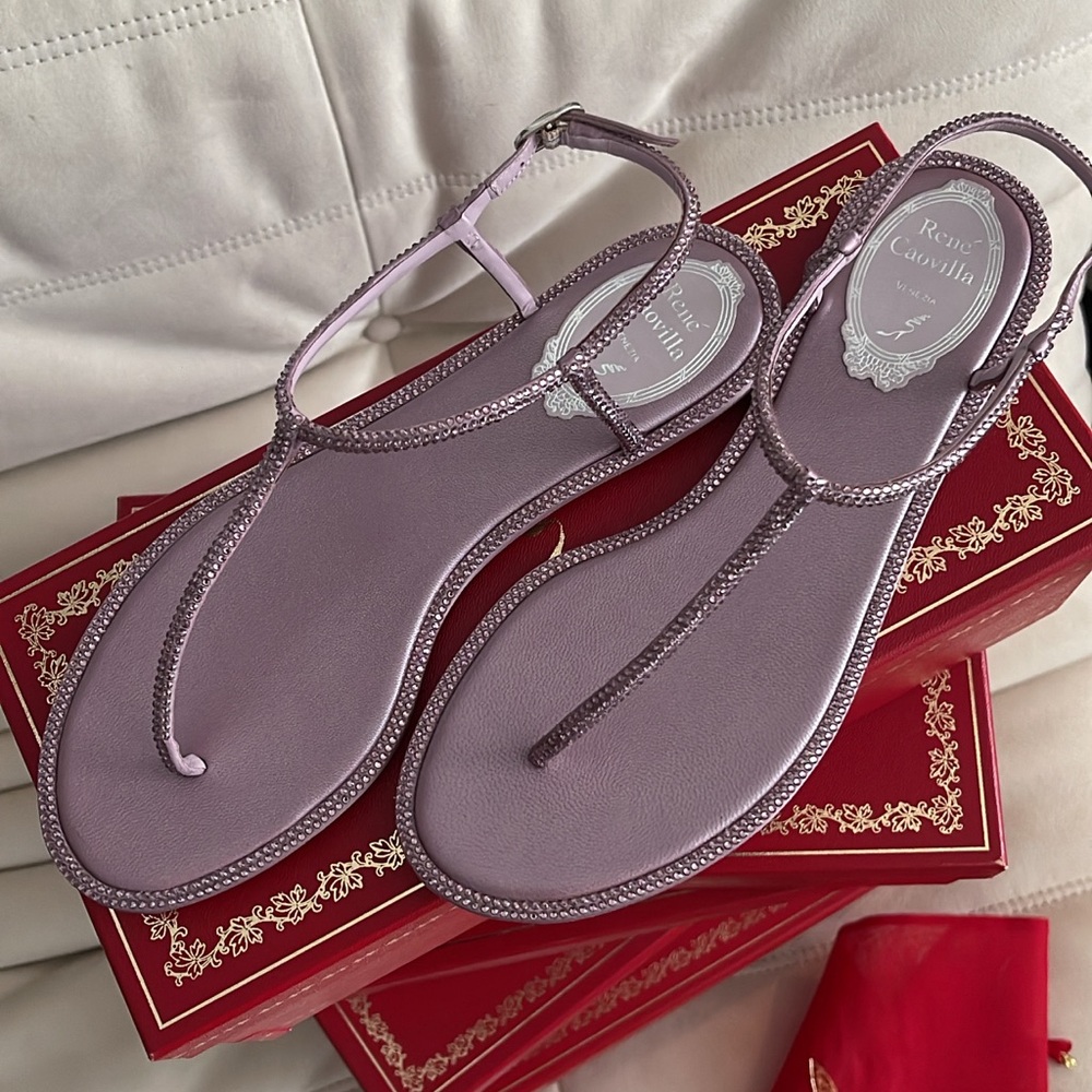 Rene Caovilla lavender color sandals